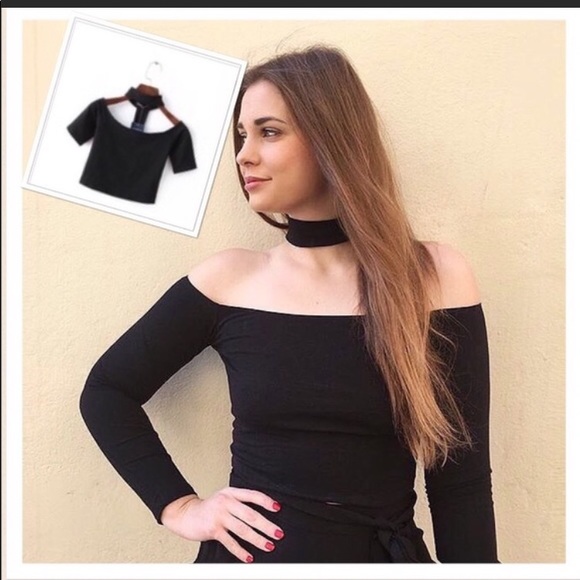🔥American Apparel Off Shoulder ChokerNeck Top - M - Picture 6 of 9